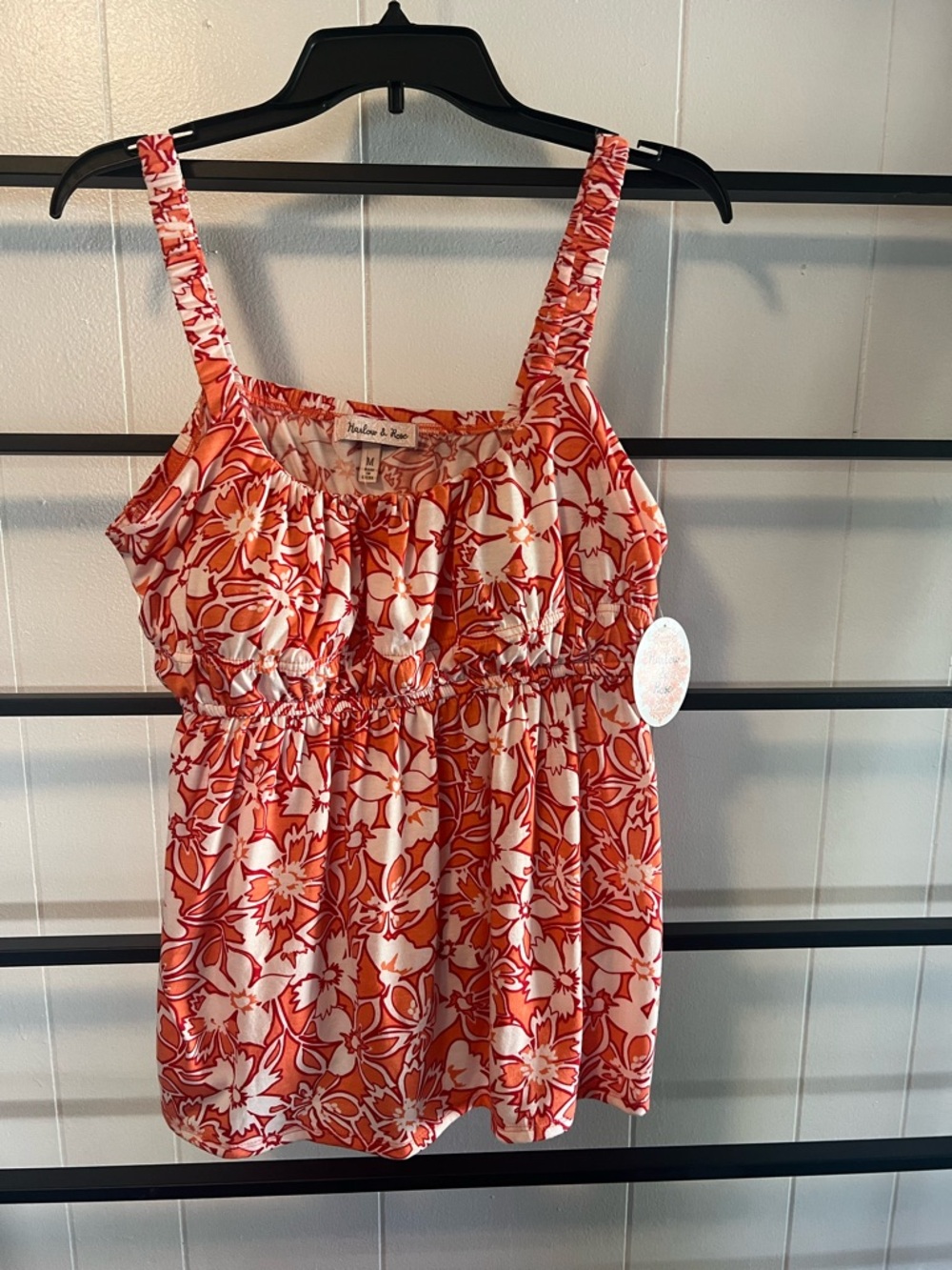 NWT HARLOW & ROSE, Women's M, Floral Tank, Lined Bra, D3